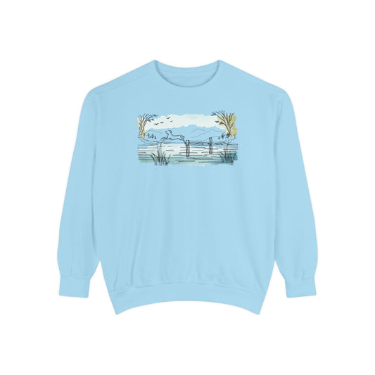 Lake Leap Dog Watercolor Sweatshirt