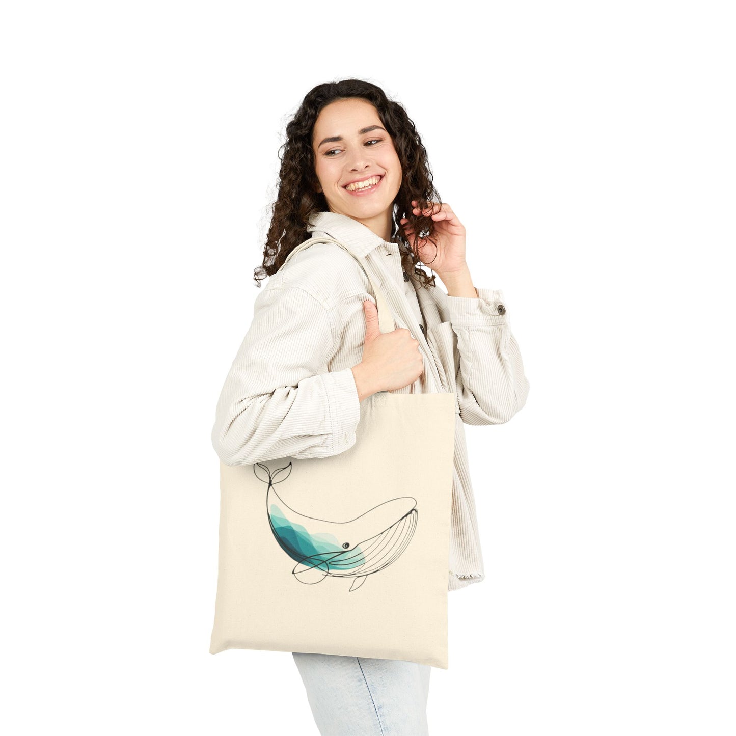 Minimalist Whale Tote Bag