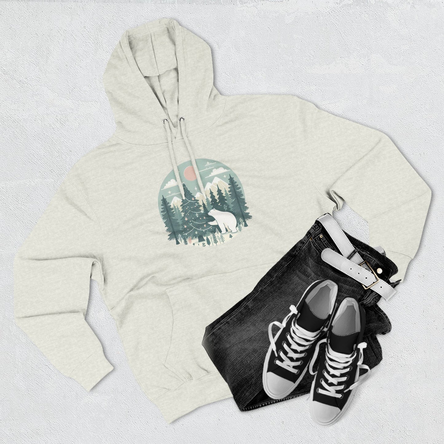 Winter Forest Polar Bear Hoodie