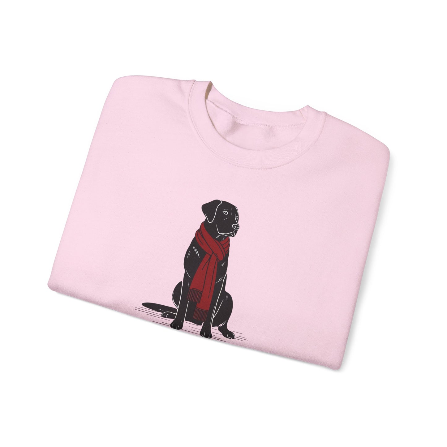 Black Lab Scarf Premium Sweatshirt | Cozy Den Edition