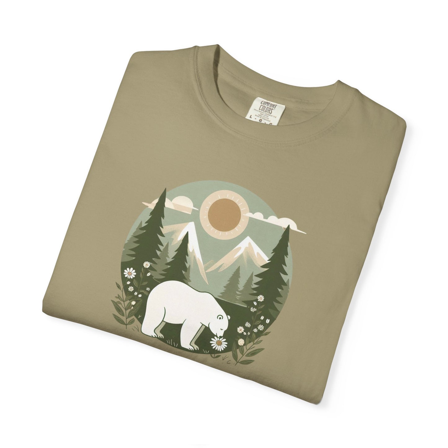 Polar Bear Evergreen Comfort Colors Tee