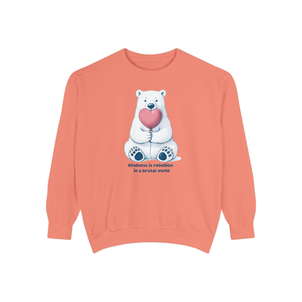 Kindness Is Rebellion Polar Bear Sweatshirt | Heart Graphic