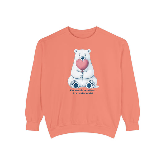 Kindness Is Rebellion Polar Bear Sweatshirt | Heart Graphic