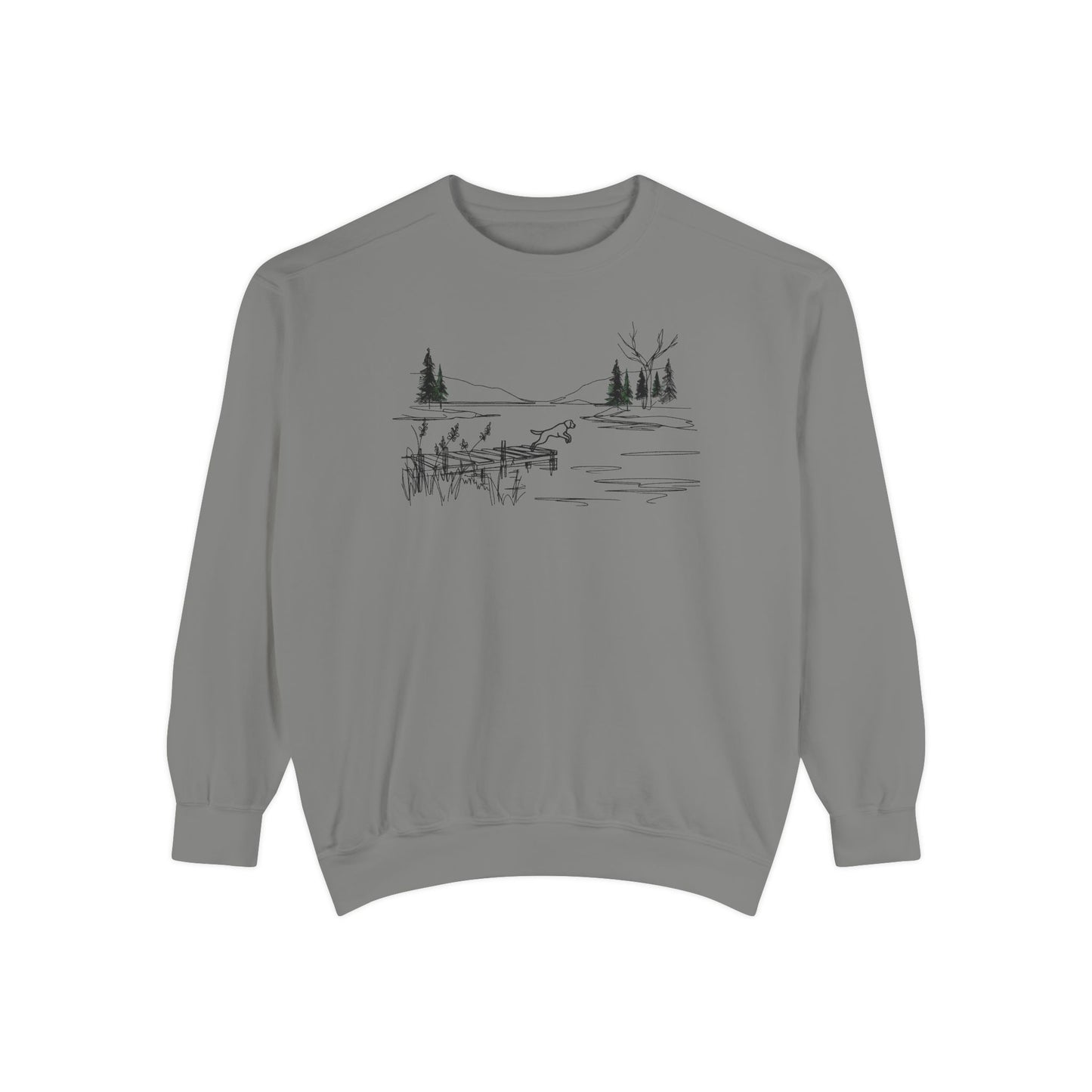 Minimalist Lake Dog Sweatshirt