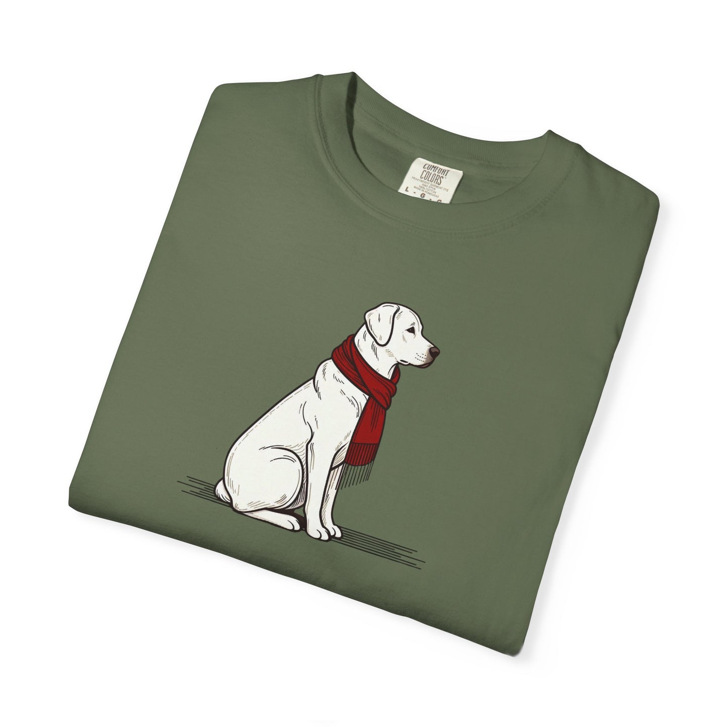 Red Scarf Dog Tee