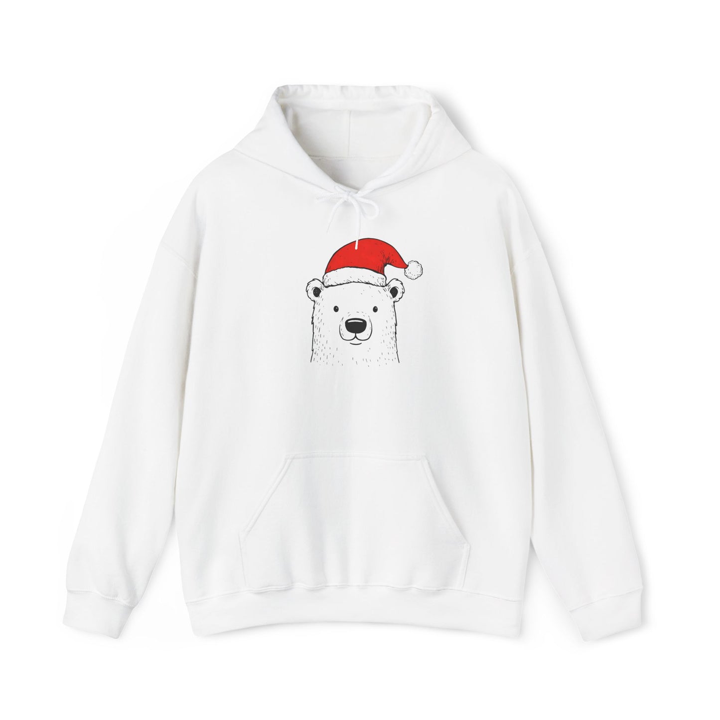 Cute Polar Bear Santa Hat Hoodie