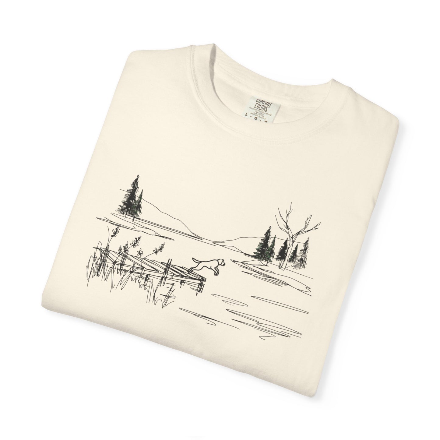 Minimalist Lake Dog Comfort Colors Tee