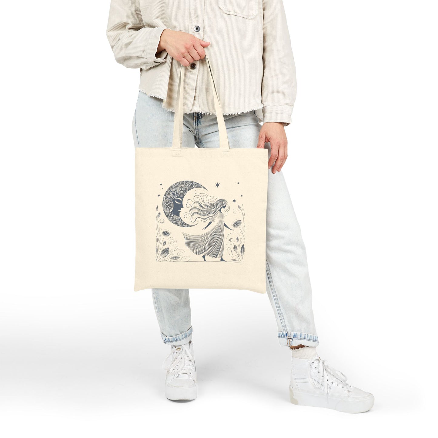 Moonlit Wildflower Woman Tote Bag