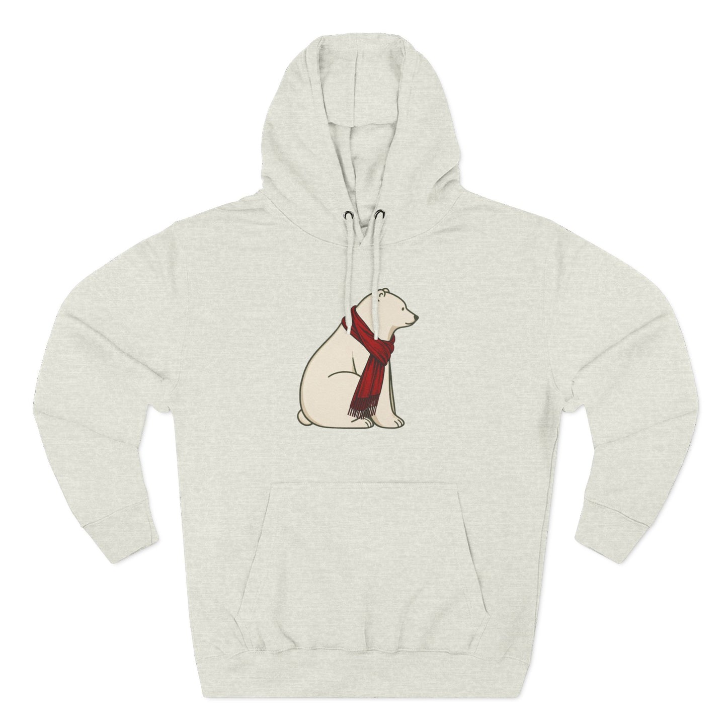 Polar Bear Scarf Hoodie | Cozy Winter Bear Sweatshirt