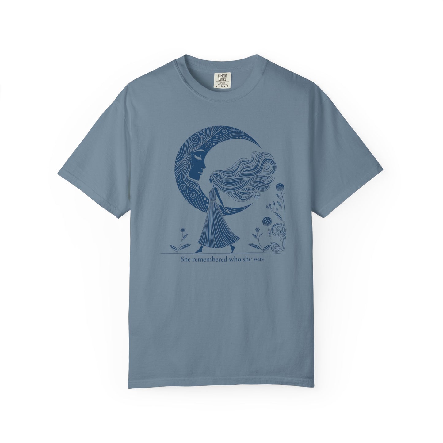 Moon Goddess "She Remembered Who She Was" Comfort Colors T-Shirt