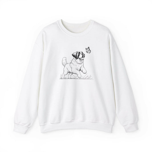 Saint Bernard Dog Chasing Butterfly Sweatshirt - Stompy Paws