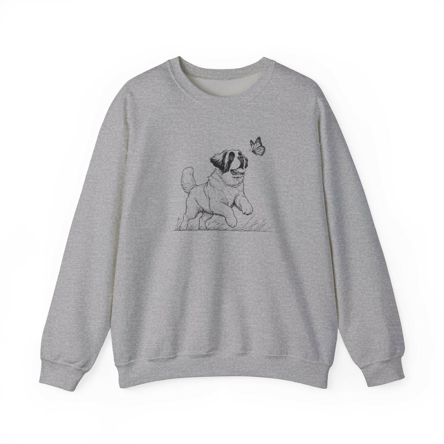 Saint Bernard Dog Chasing Butterfly Sweatshirt - Stompy Paws