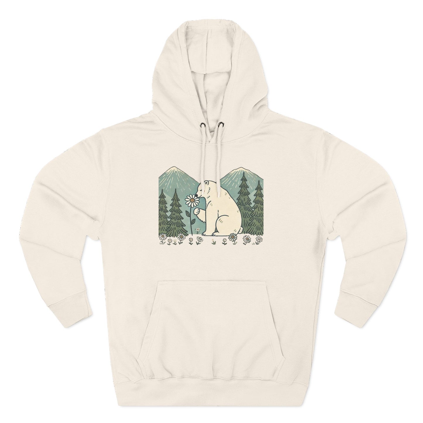 Wildflower Polar Bear Hoodie