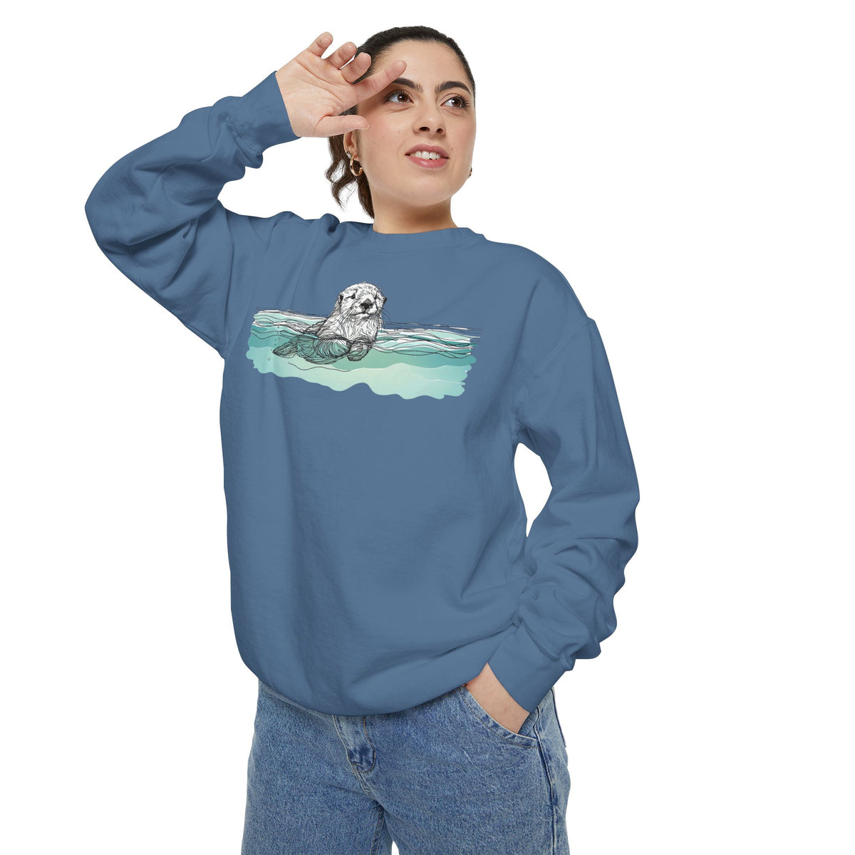 Sea Otter Sweatshirt | Otter in the Water Crewneck