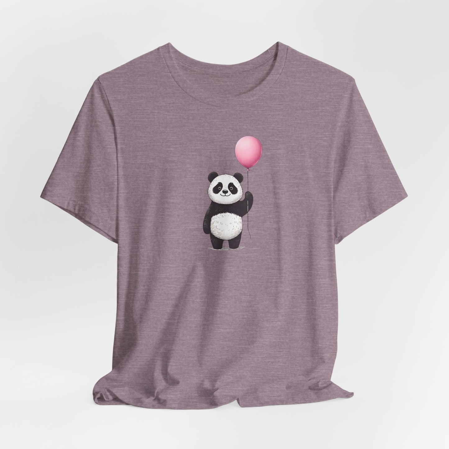 Panda with Balloon Tee | Playful Minimalist Graphic T-Shirt