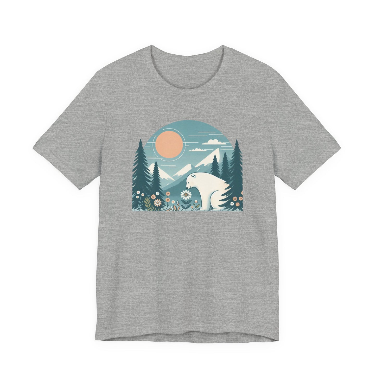 Polar Bear Mountain Nature Tee| Polar Bear Wildflower Graphic