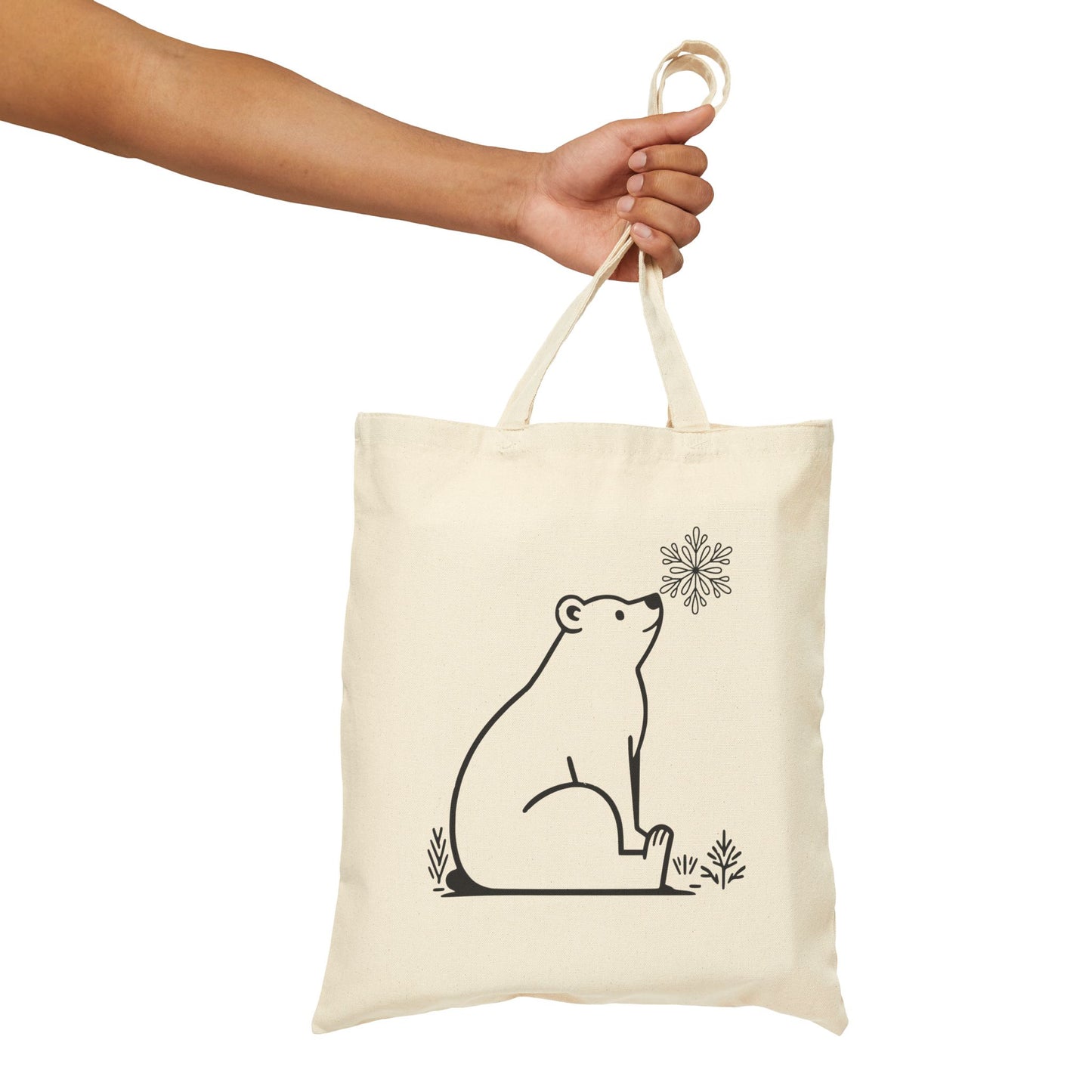 Snowflake Polar Bear Tote Bag