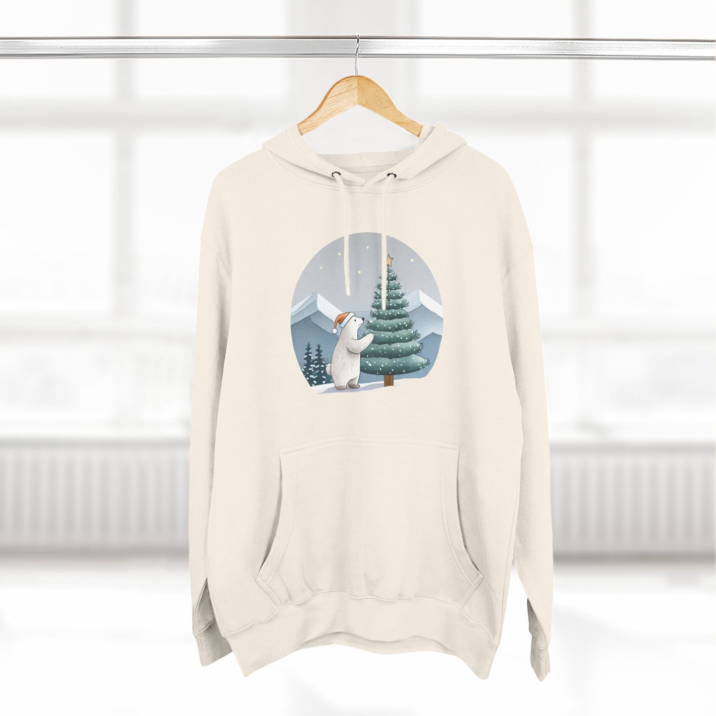 Cozy Polar Bear Christmas Tree Hoodie
