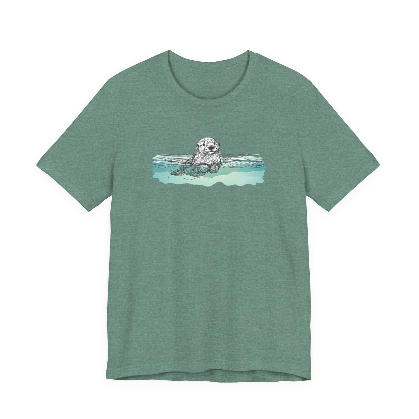 Floating Sea Otter Tee, Peaceful Ocean Graphic Shirt