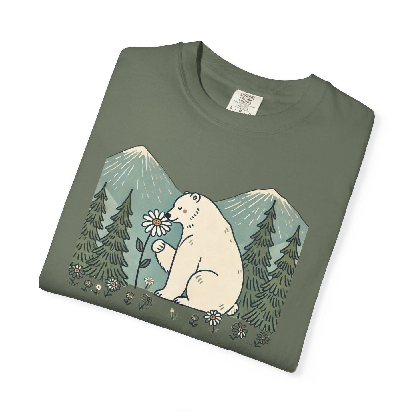 Woodland Polar Bear Comfort Colors Tee