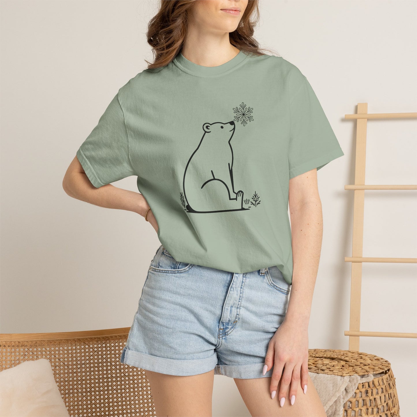 Comfort Colors Polar Bear Snowflake Tee