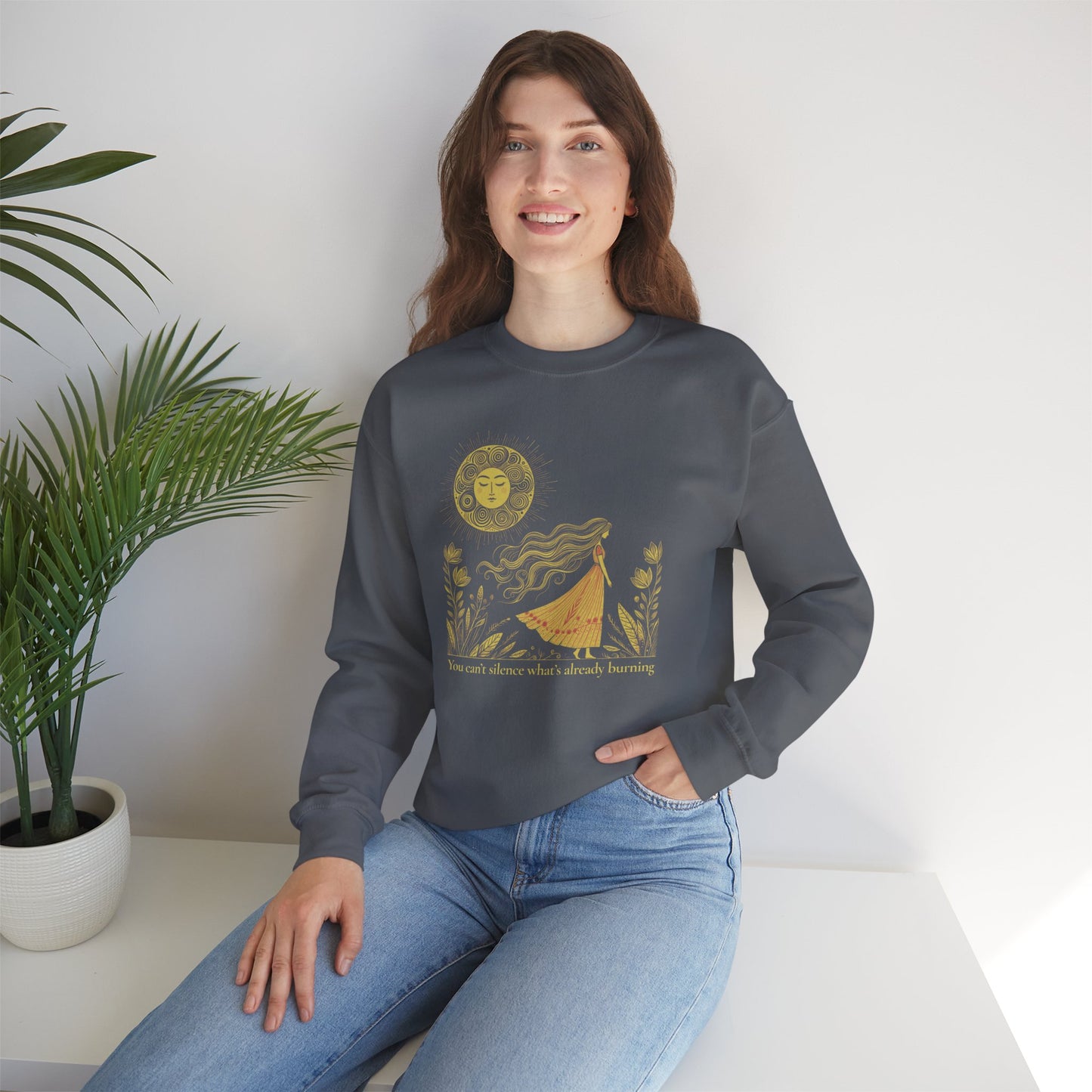 You Can’t Silence What’s Already Burning Sweatshirt – Gold Edition