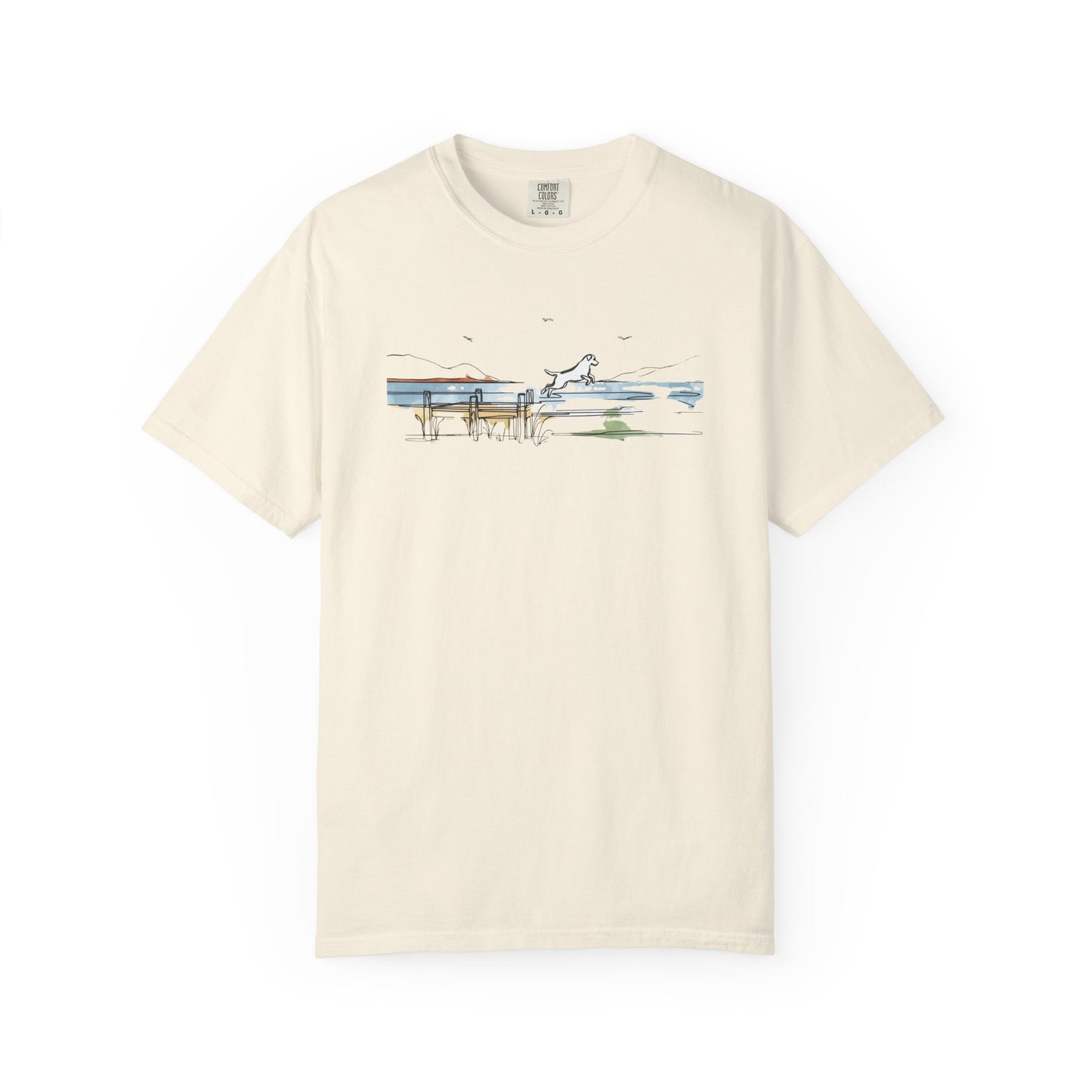 Watercolor Lake Dog Tee