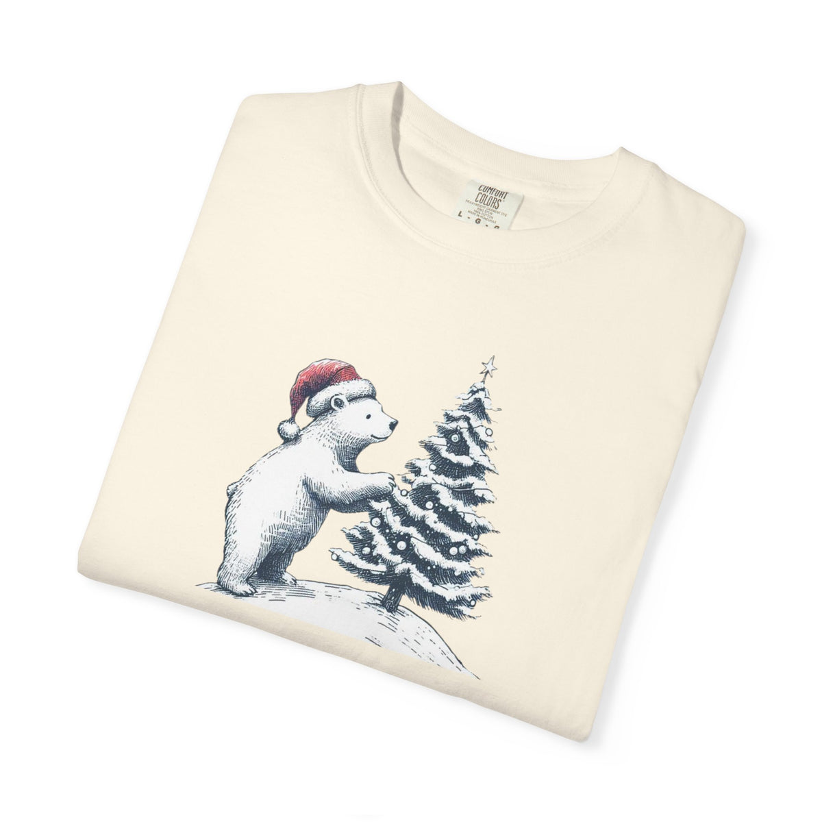 Polar Bear Christmas T-Shirt | Christmas Tree Comfort Colors Tee