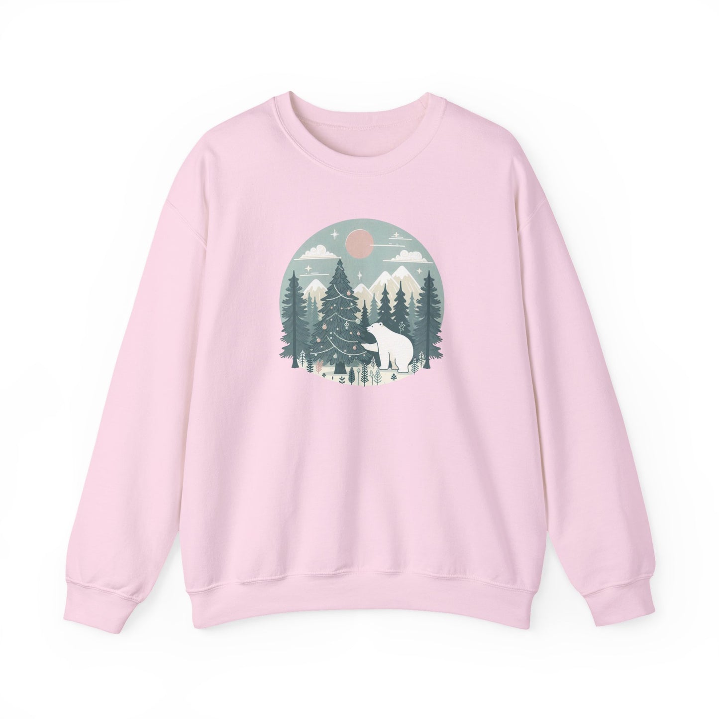 Festive Forest Polar Bear Sweatshirt | Holiday Den Edition