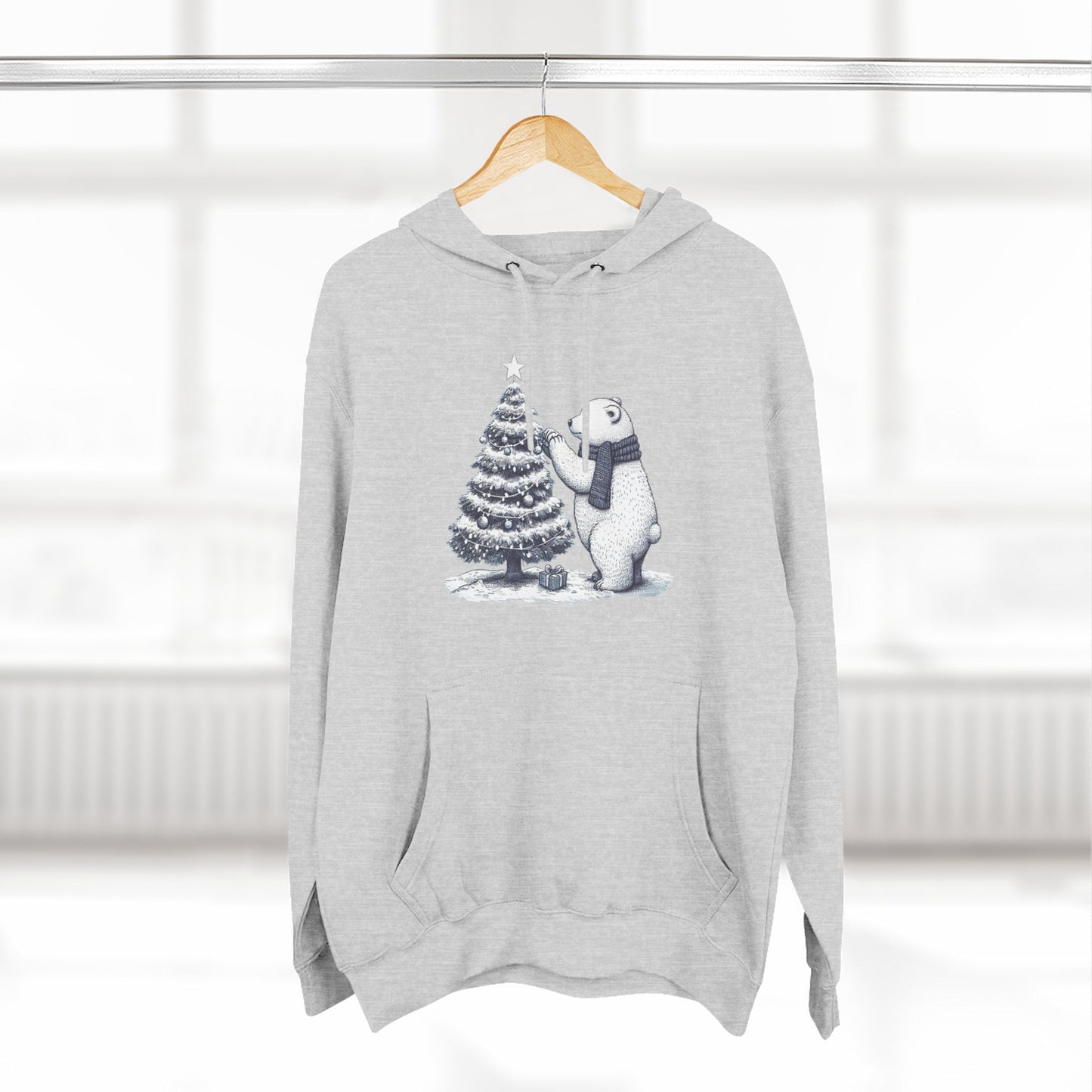 Vintage Polar Bear Christmas Tree Hoodie