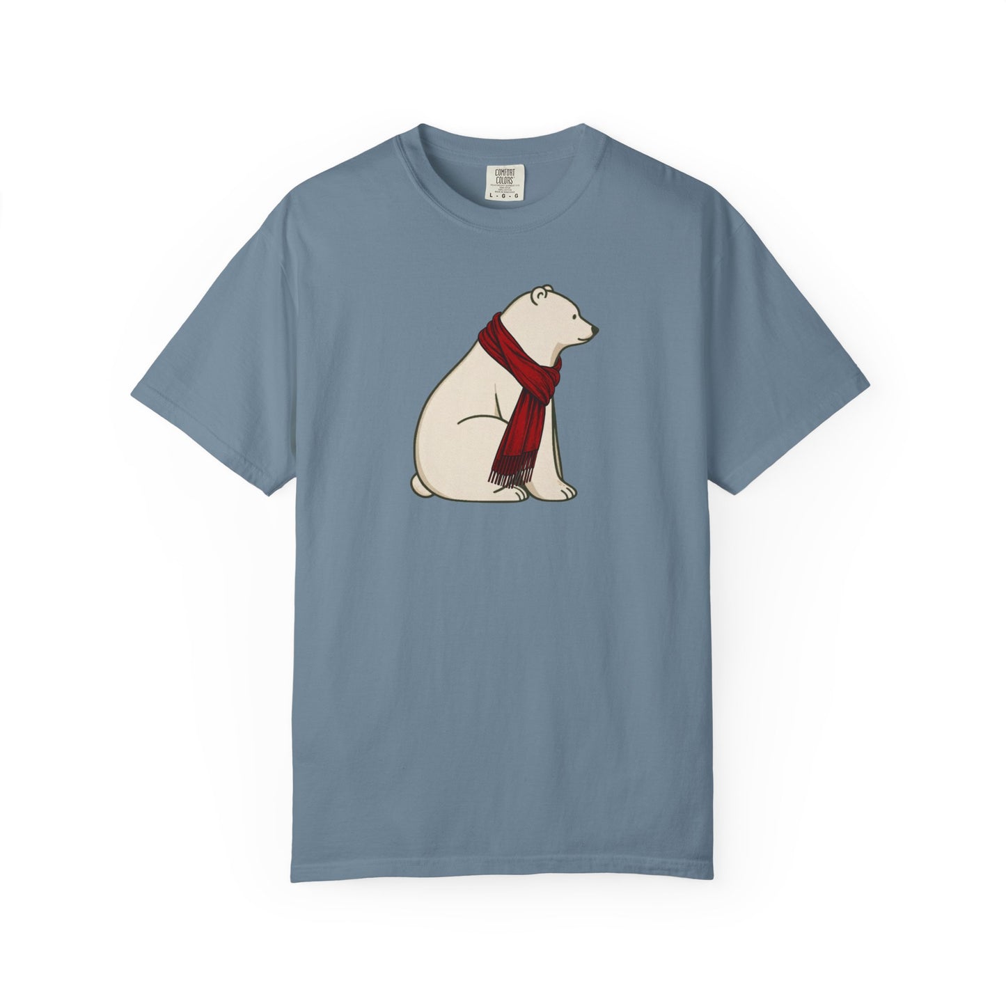 Polar Bear Scarf Comfort Colors® T-Shirt | Cozy Winter Graphic Tee