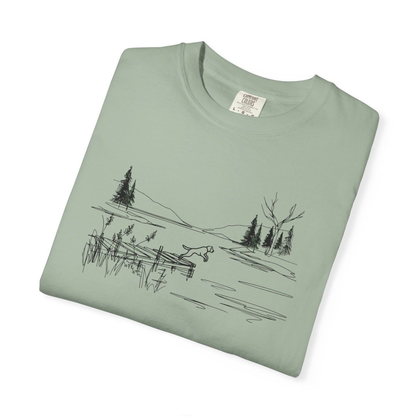 Minimalist Lake Dog Comfort Colors Tee