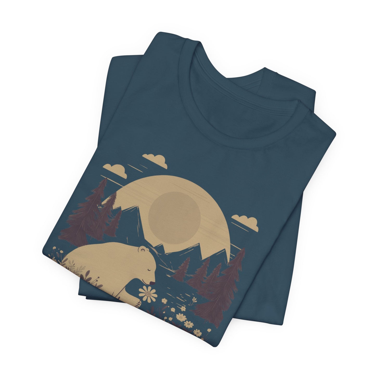 Nature's Kindness Bear Tee – Peaceful Forest Flower Scene - Stompy Paws