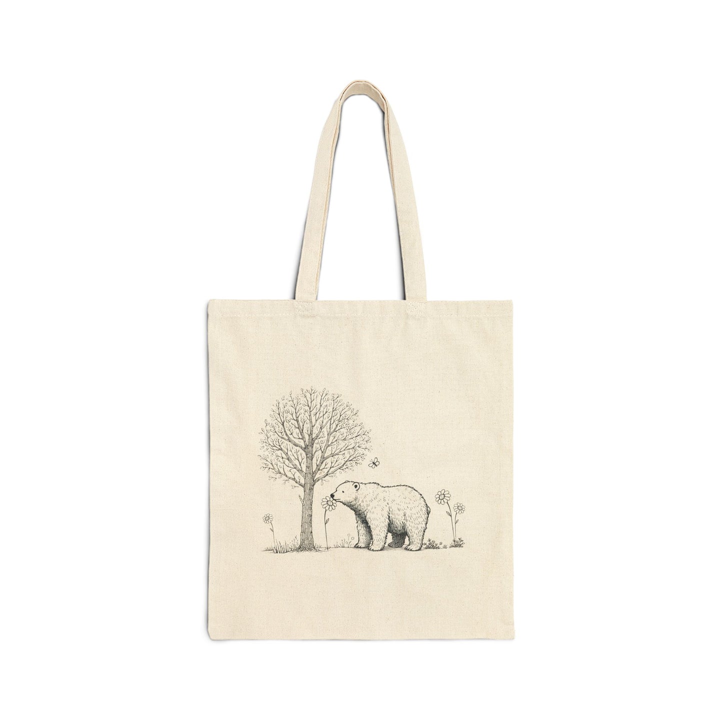 The Meadow Bear – Botanical Canvas Tote Bag