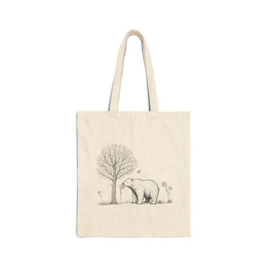 The Meadow Bear – Botanical Canvas Tote Bag