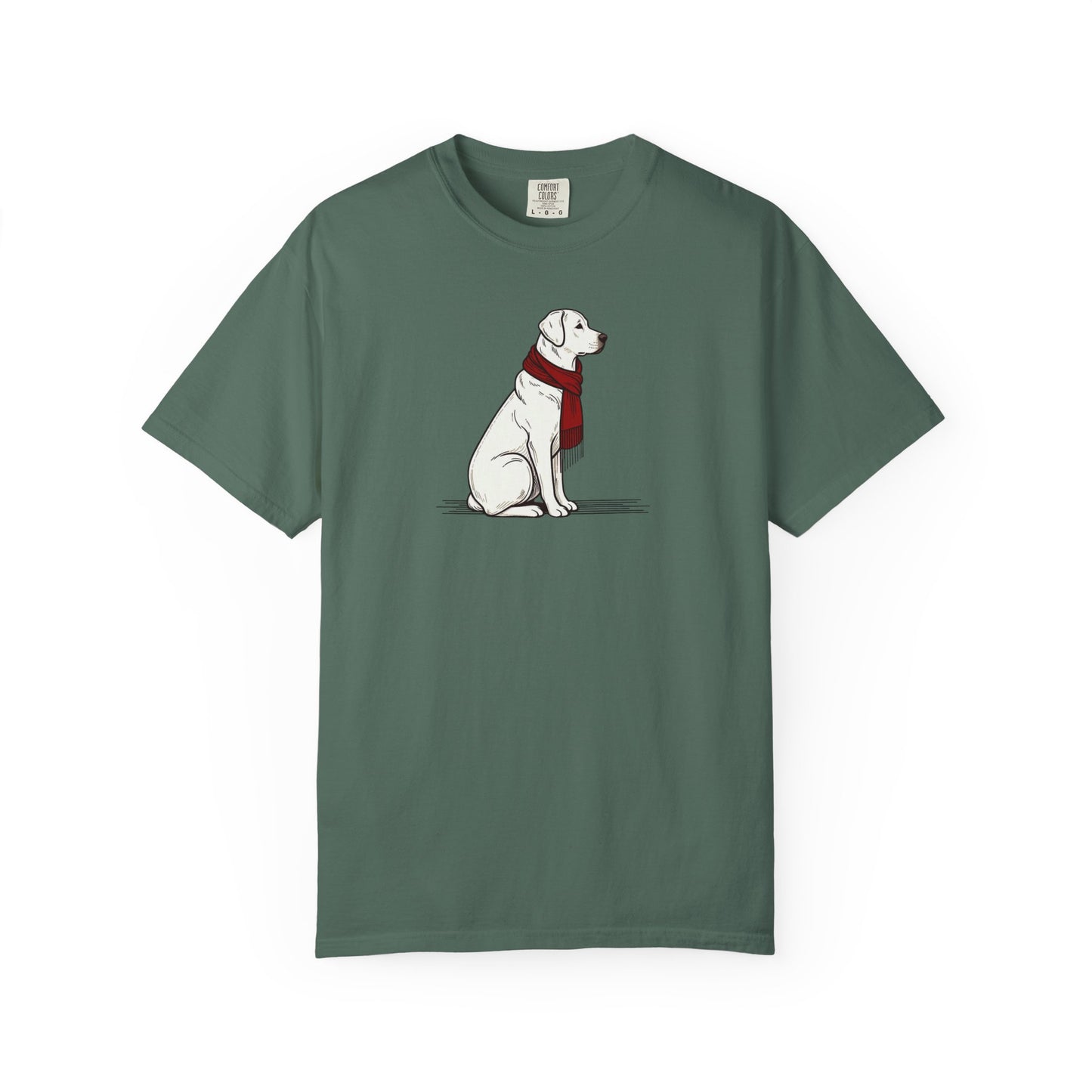 Red Scarf Dog Tee