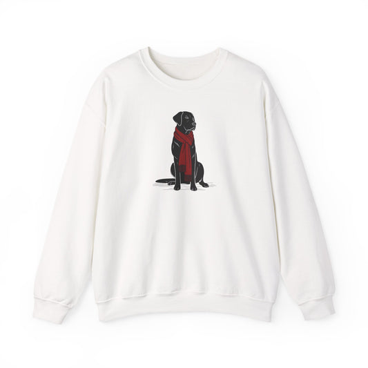 Black Lab Scarf Premium Sweatshirt | Cozy Den Edition
