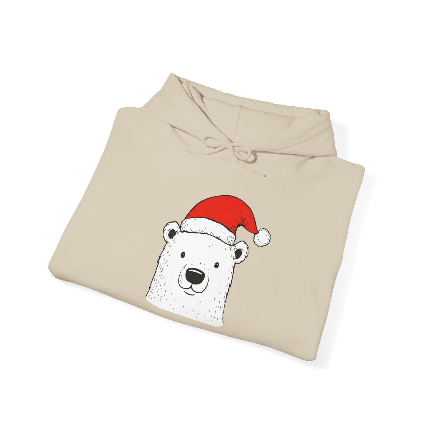 Cute Polar Bear Santa Hat Hoodie
