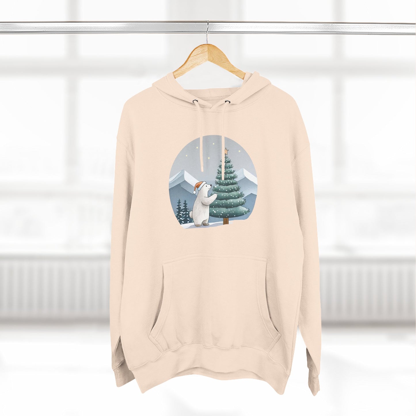 Cozy Polar Bear Christmas Tree Hoodie