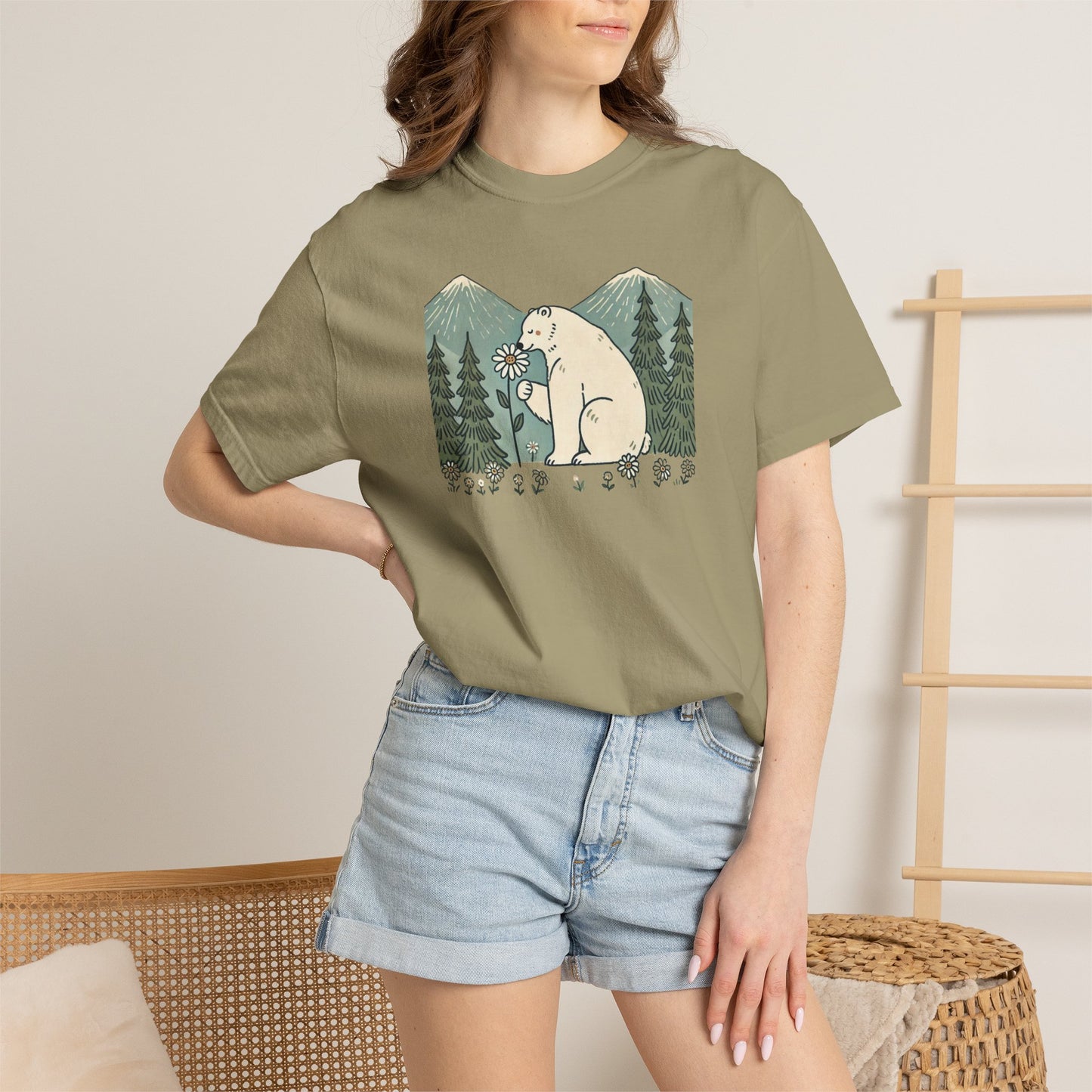 Wildflower Polar Bear Comfort Colors Tee