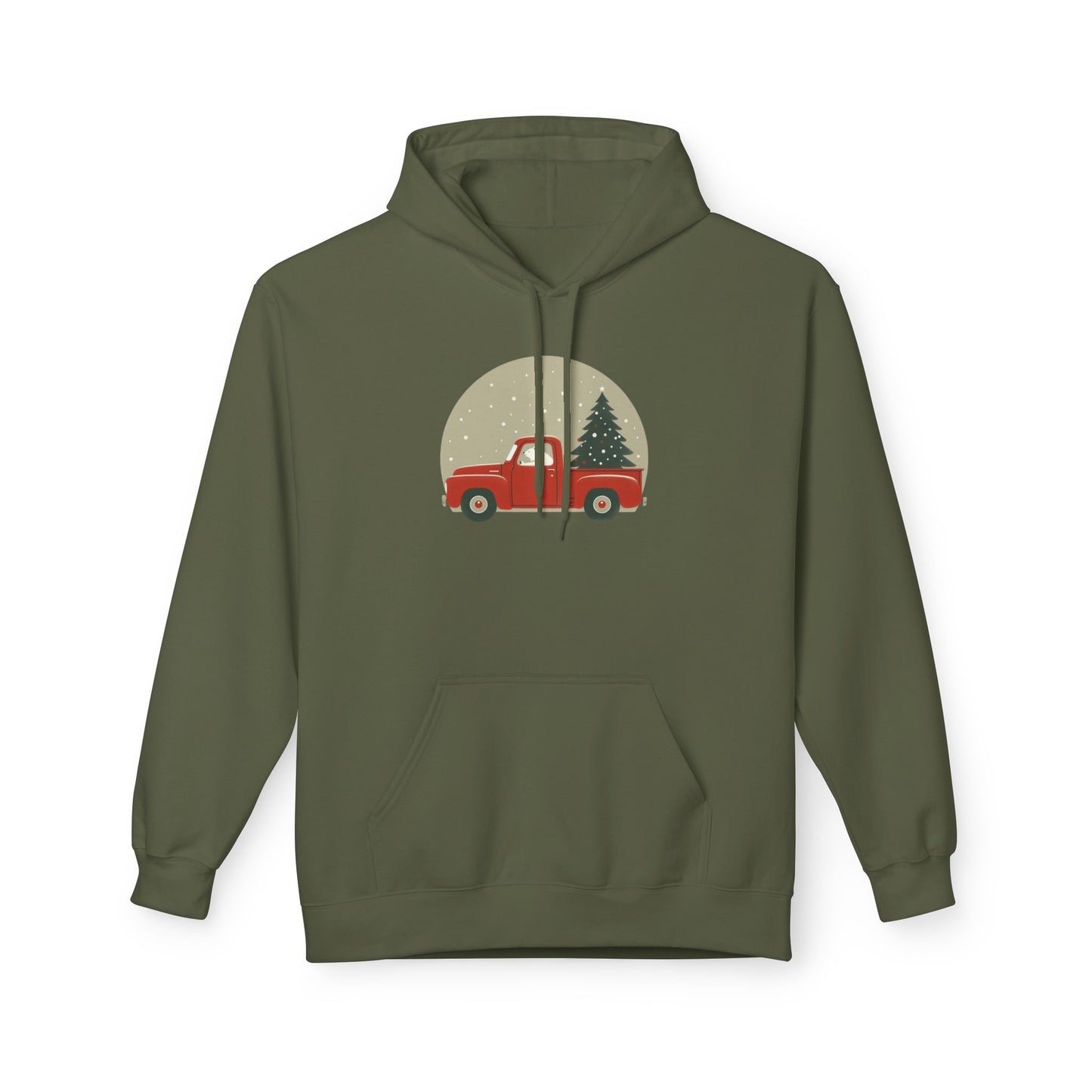 Snow Globe Delivery, Polar Bear Christmas Truck Design Midweight Hoodie