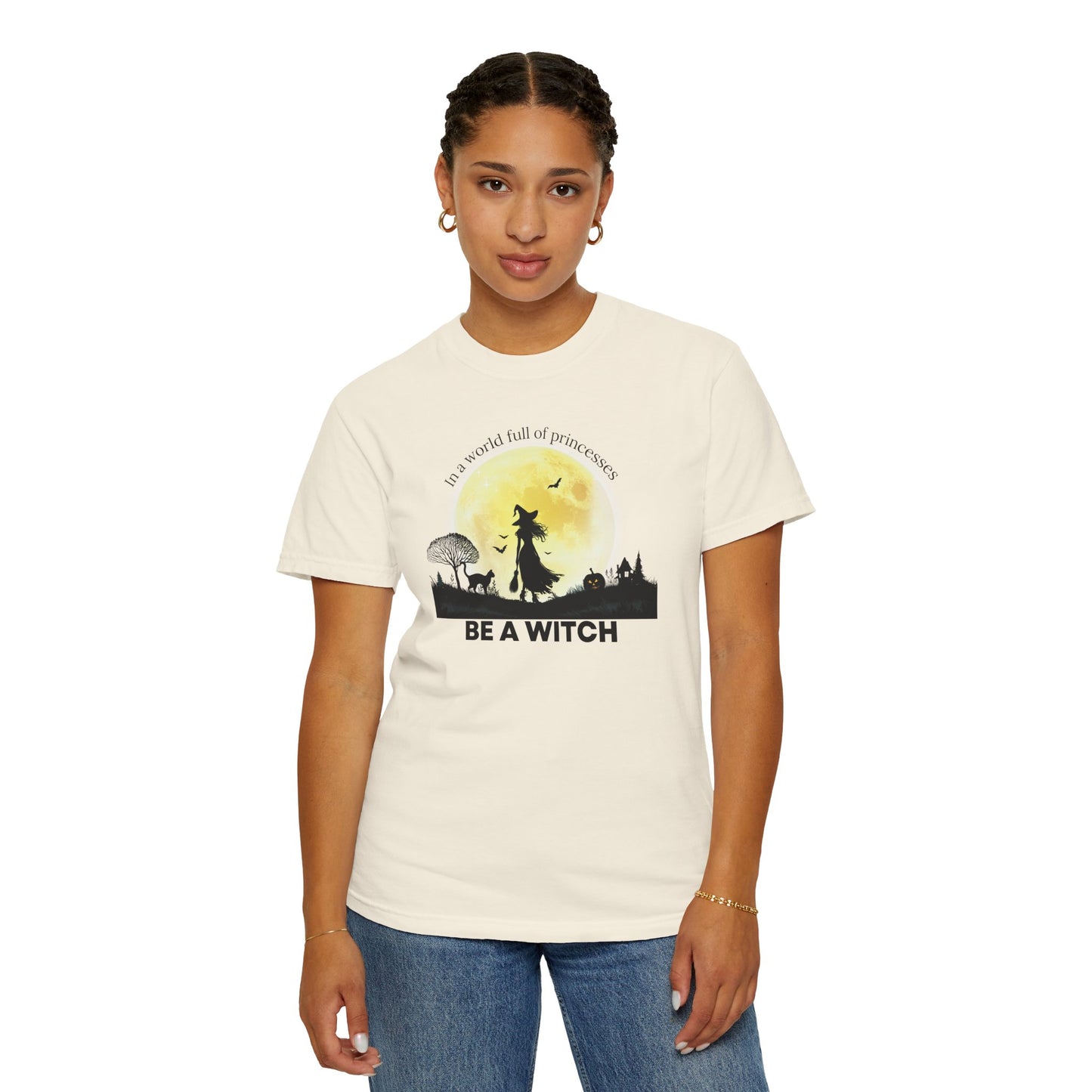 Be A Witch Celestial Moon Tee | Comfort Colors® Heritage Mystical Graphic Shirt