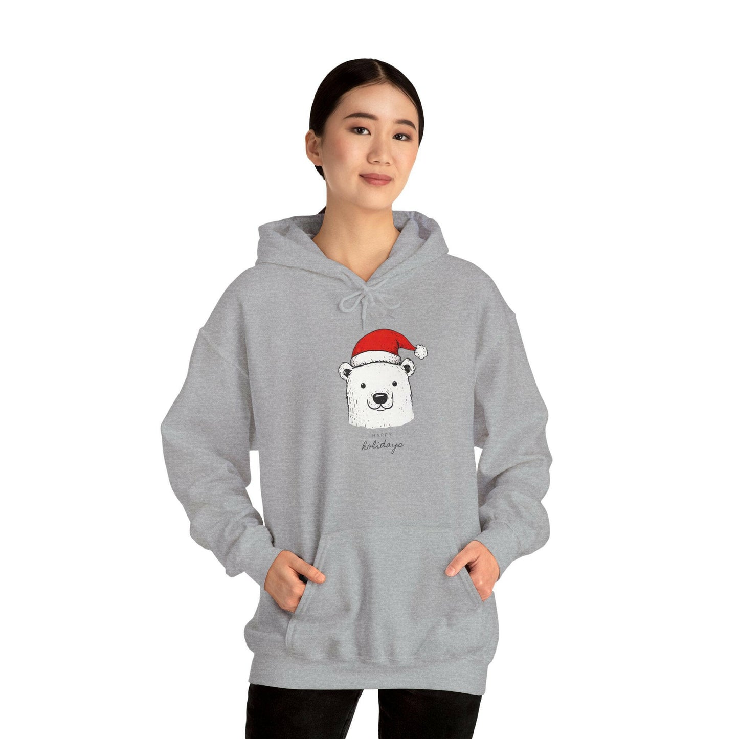 Polar Bear Santa Hat Christmas Hoodie