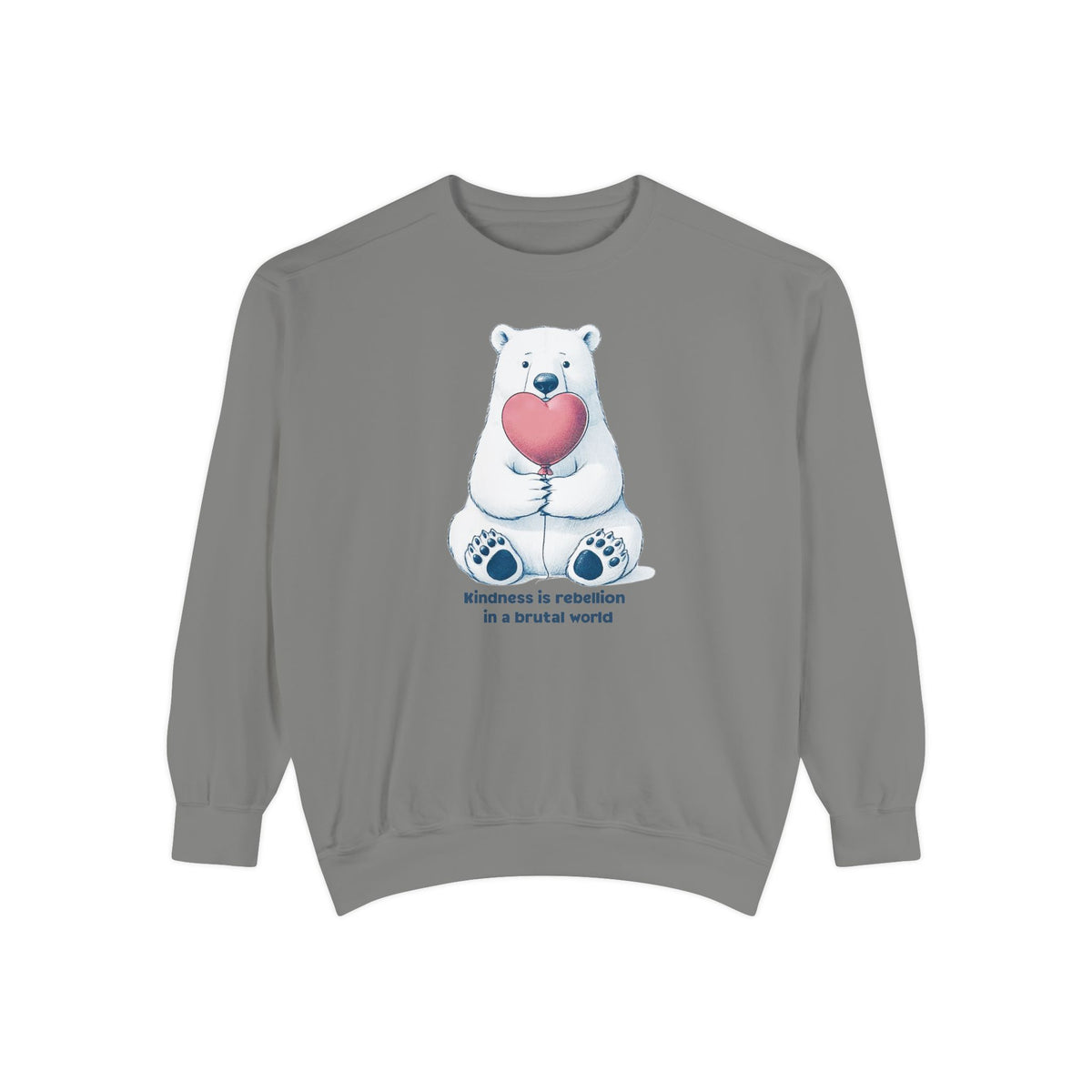 Kindness Is Rebellion Polar Bear Sweatshirt | Heart Graphic