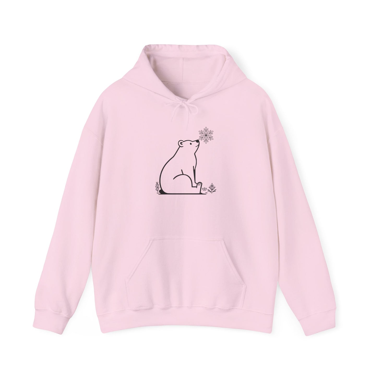 Polar Bear Snowflake Hoodie | Minimalist Winter Sweatshirt