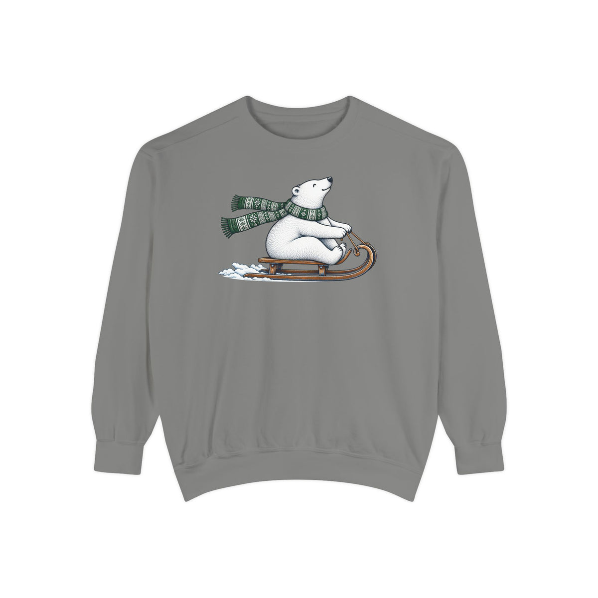 Sledding Polar Bear Sweatshirt | Cozy Winter Bear