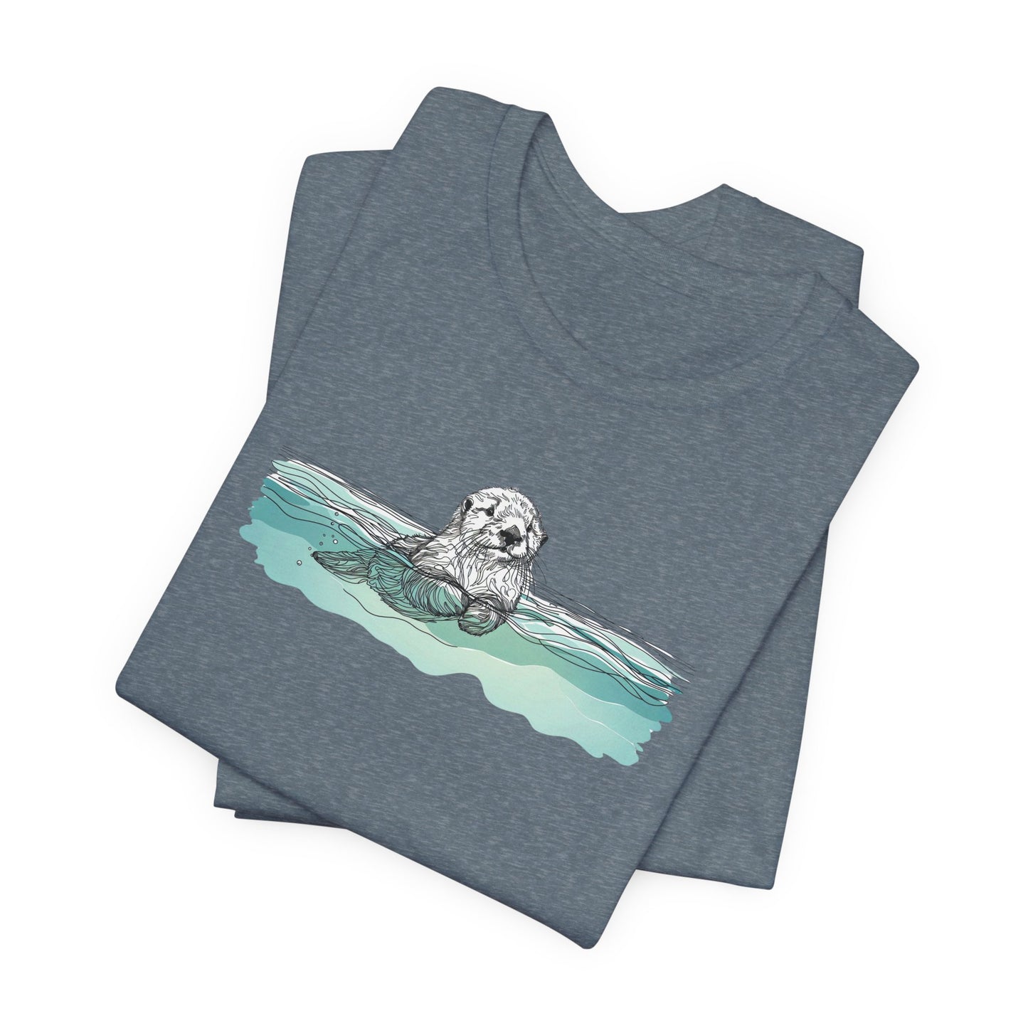 Floating Sea Otter Tee, Peaceful Ocean Graphic Shirt