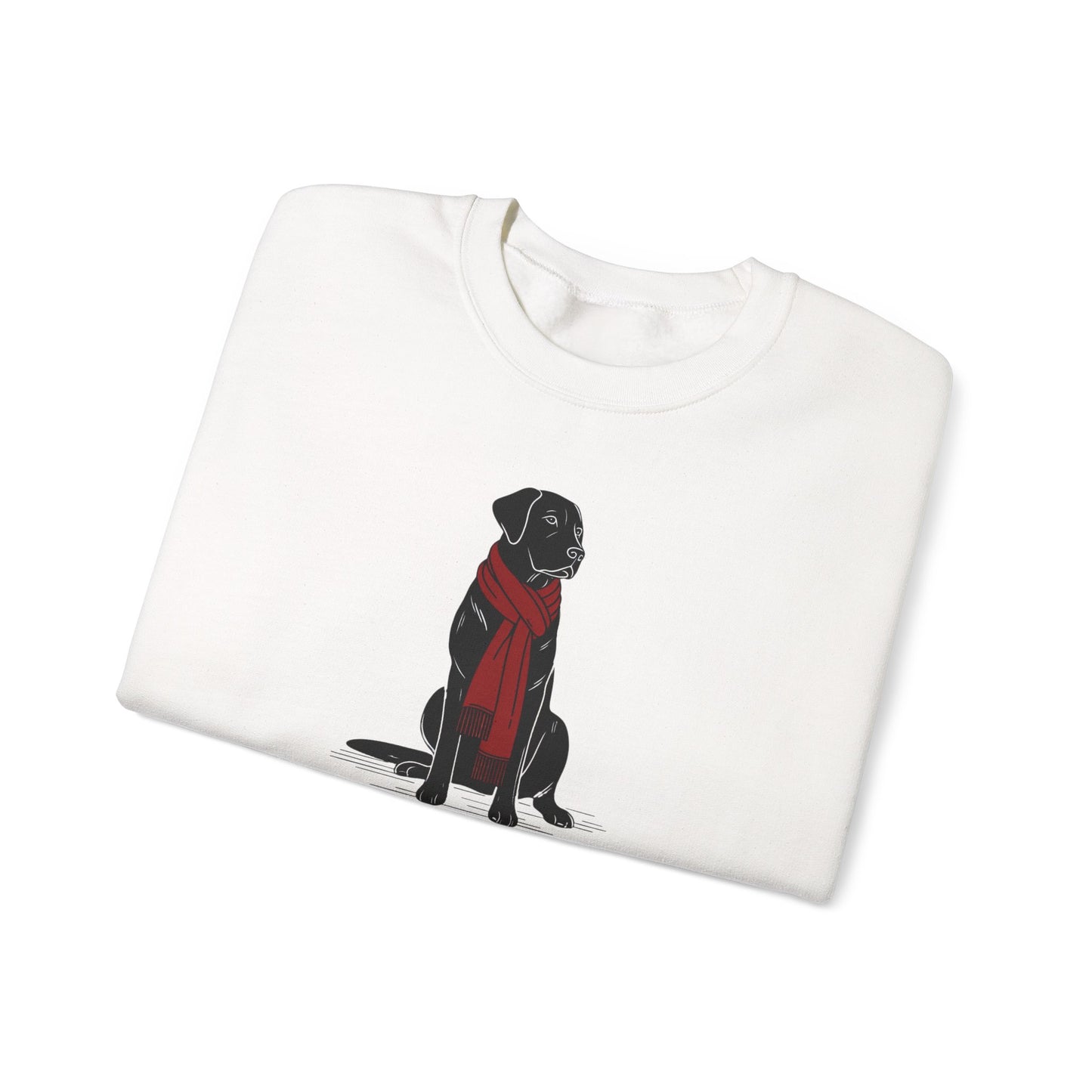 Black Lab Scarf Premium Sweatshirt | Cozy Den Edition