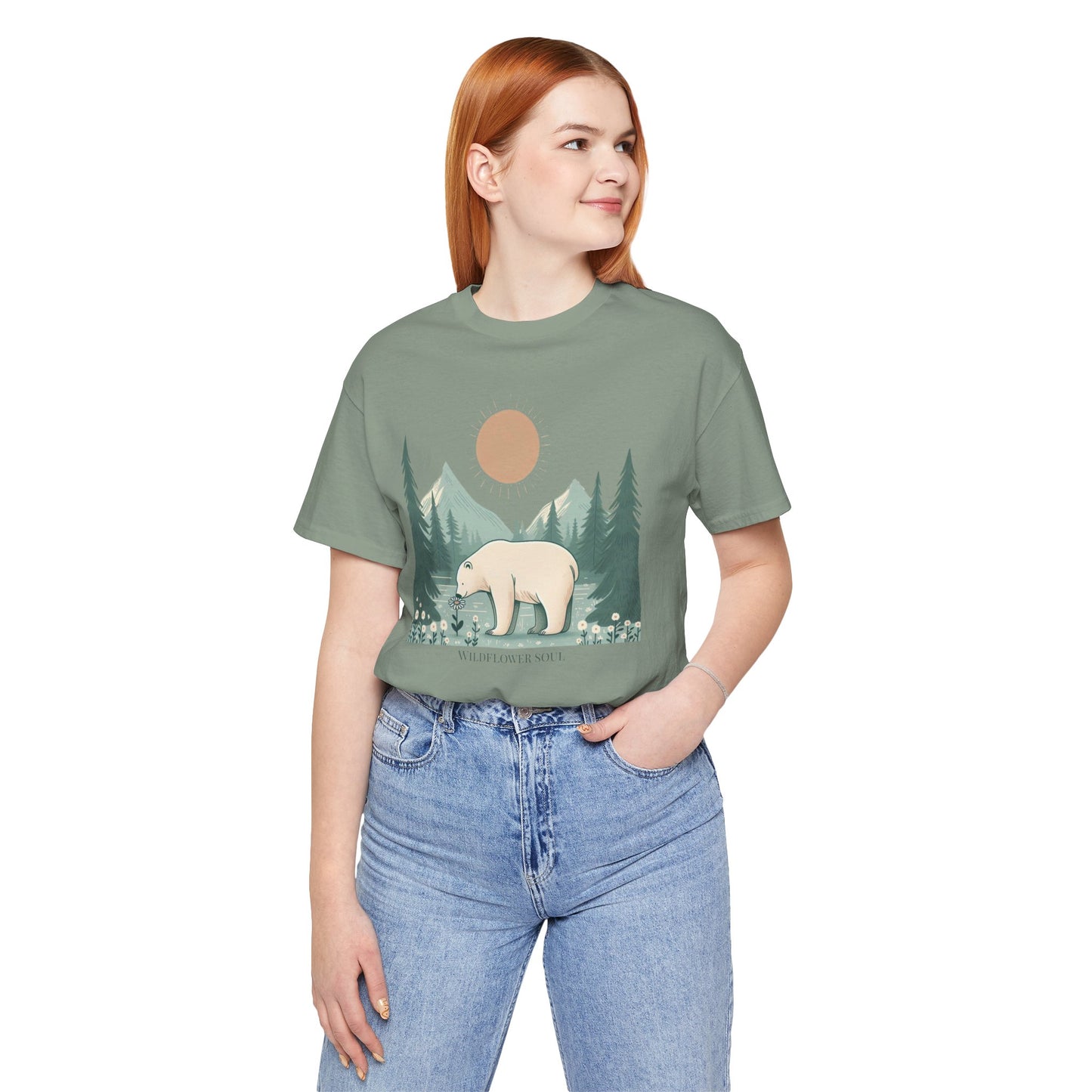 Wildflower Soul Polar Bear Tee | Vintage Landscape Edition