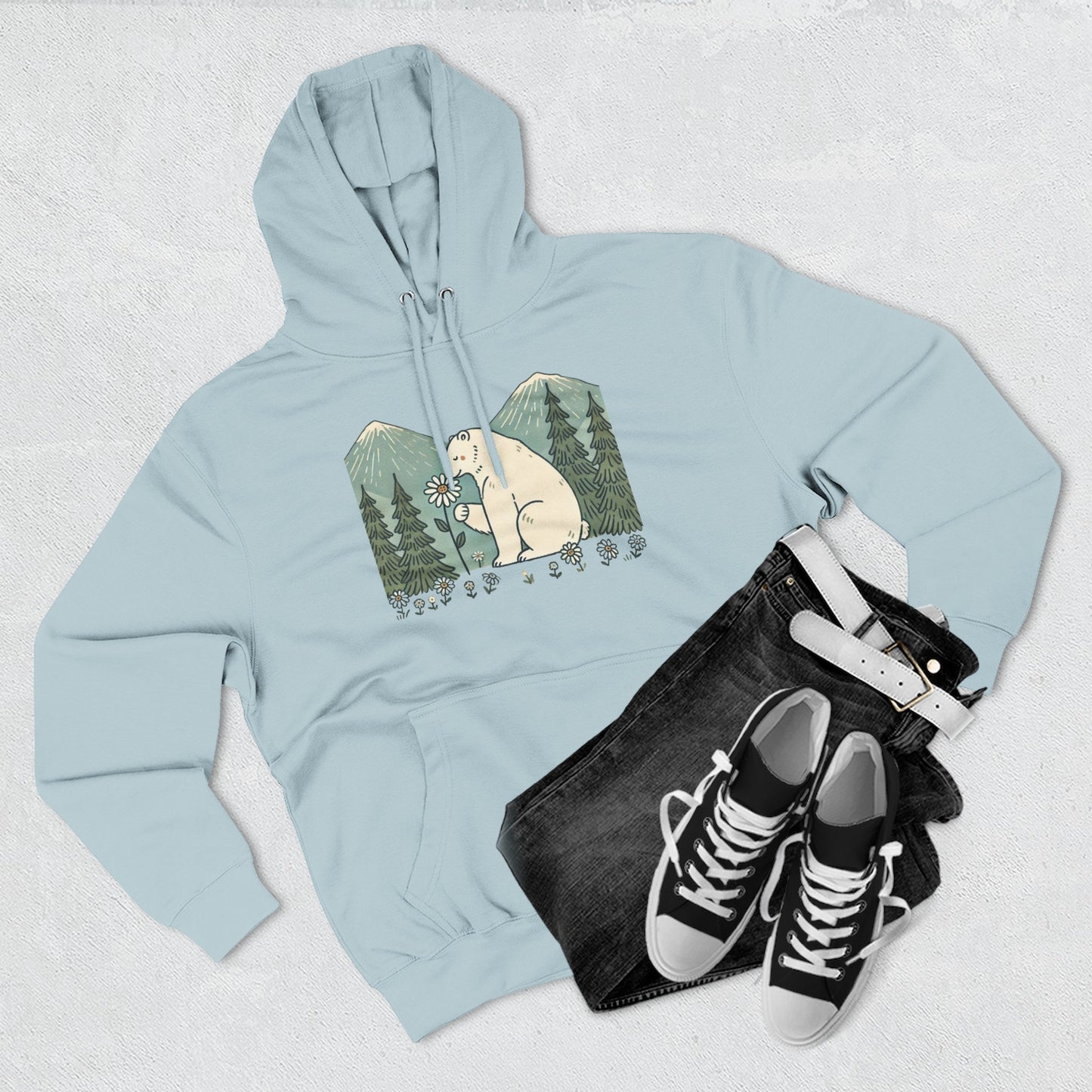 Wildflower Polar Bear Hoodie